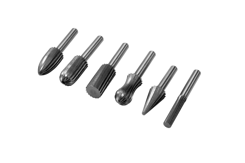 Set van YATO YT-61711 schachtfrezen voor metaal, 6 mm houder voor rechte slijpmachine, 6 stuks