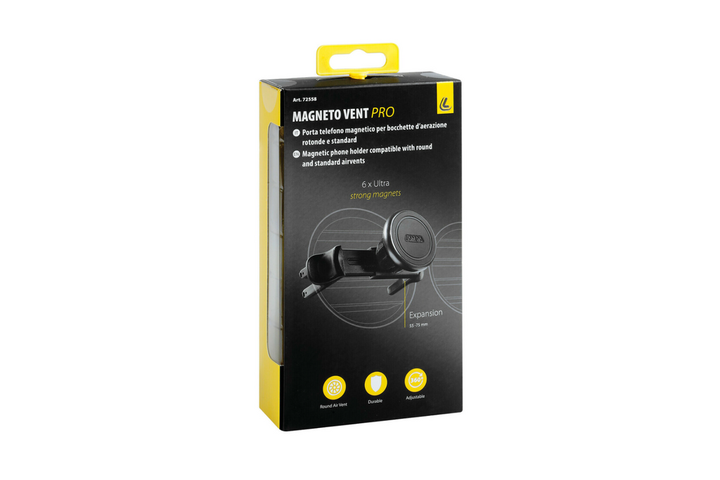 Support magnétique pour téléphone LAMP Magneto Vent Pro pour grilles d'aération universelles