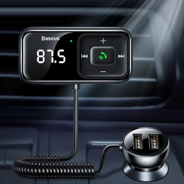 Émetteur FM BASEUS T type S-16 Bluetooth 5.0 MP3 + chargeur de voiture 2 ports USB