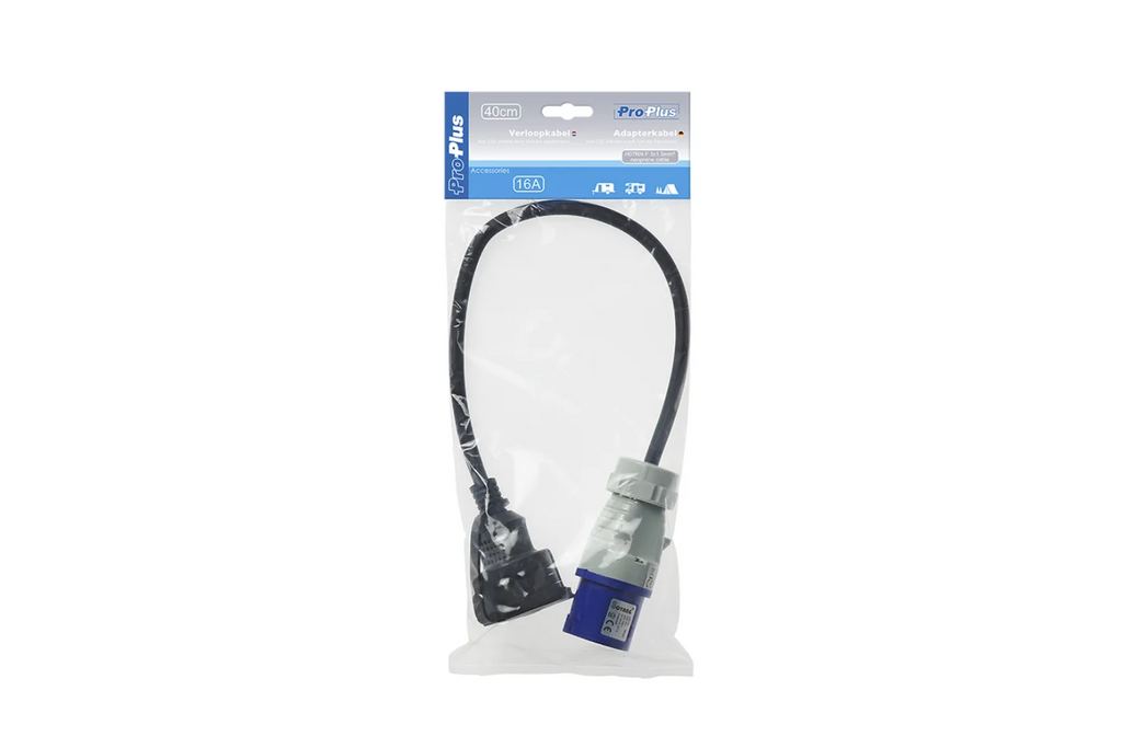 Adaptateur avec prise CEE et prise Schuko 16 A 230 V avec contact de protection ProPlus 373530, câble de 40 cm