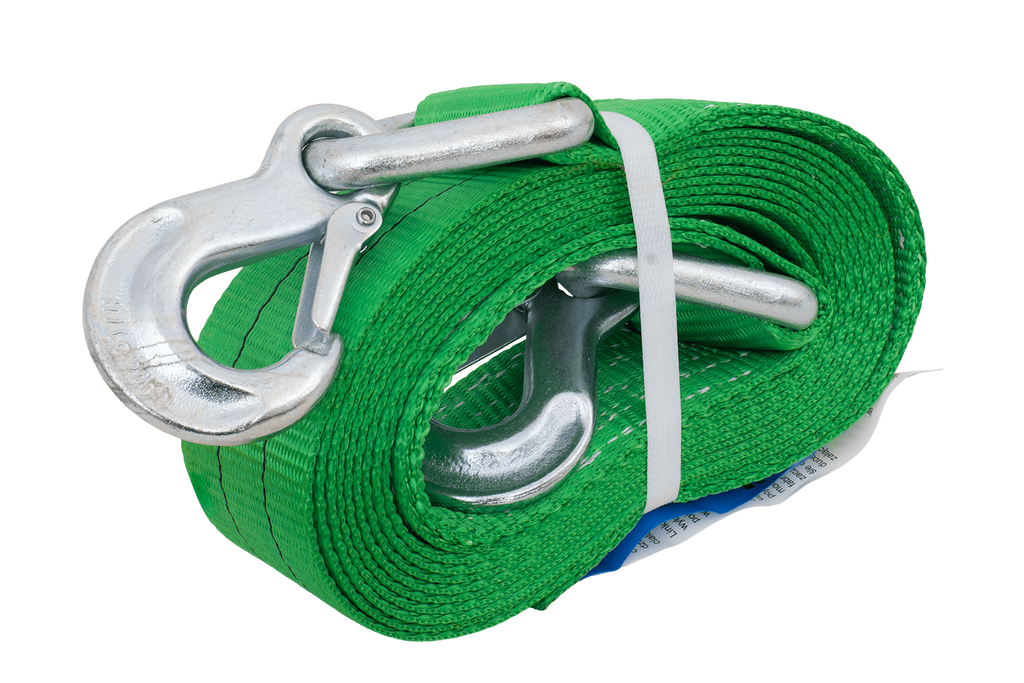 Linka holownicza z hakami HILLS pas holowniczy 5m/60mm/6t zielony