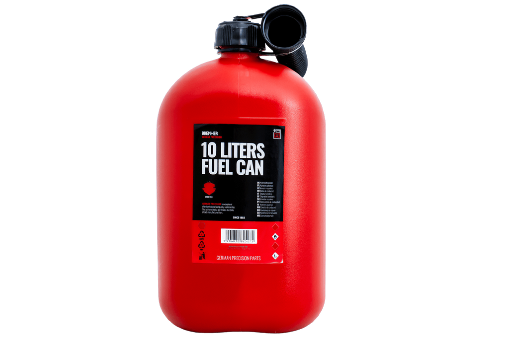 Bidon en plastique HERMON de 10 L avec entonnoir, rouge