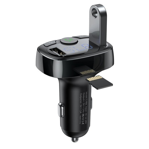 BASEUS T-type FM-transmitter Bluetooth 4.2 MP3 + autolader 2x USB 3.4A