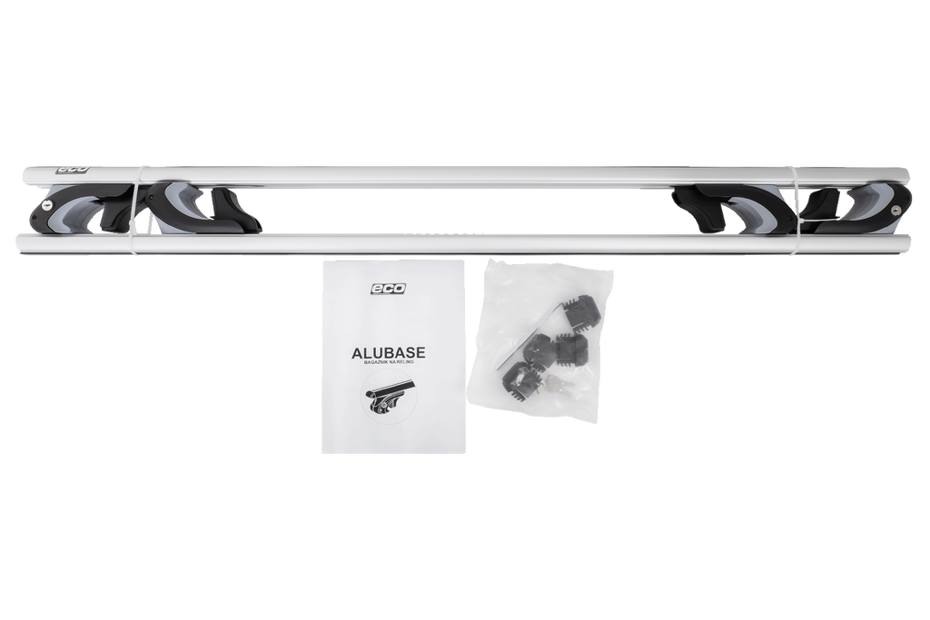 Eco Alubase 135 - uniwersalny bagażnik aluminiowy na relingi z zamkami