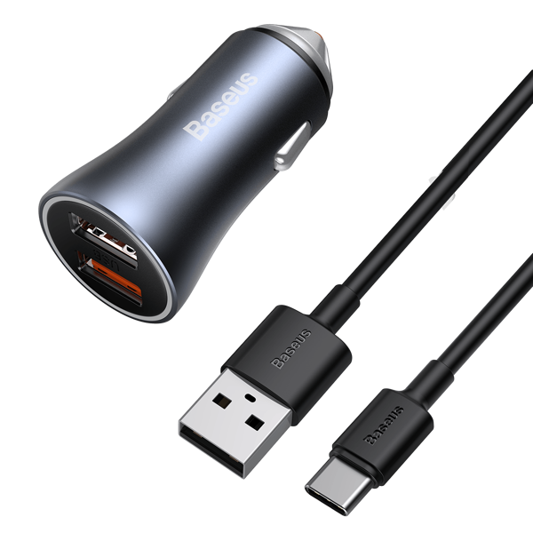 Chargeur de voiture BASEUS Golden Pro 2xUSB 40W + câble USB