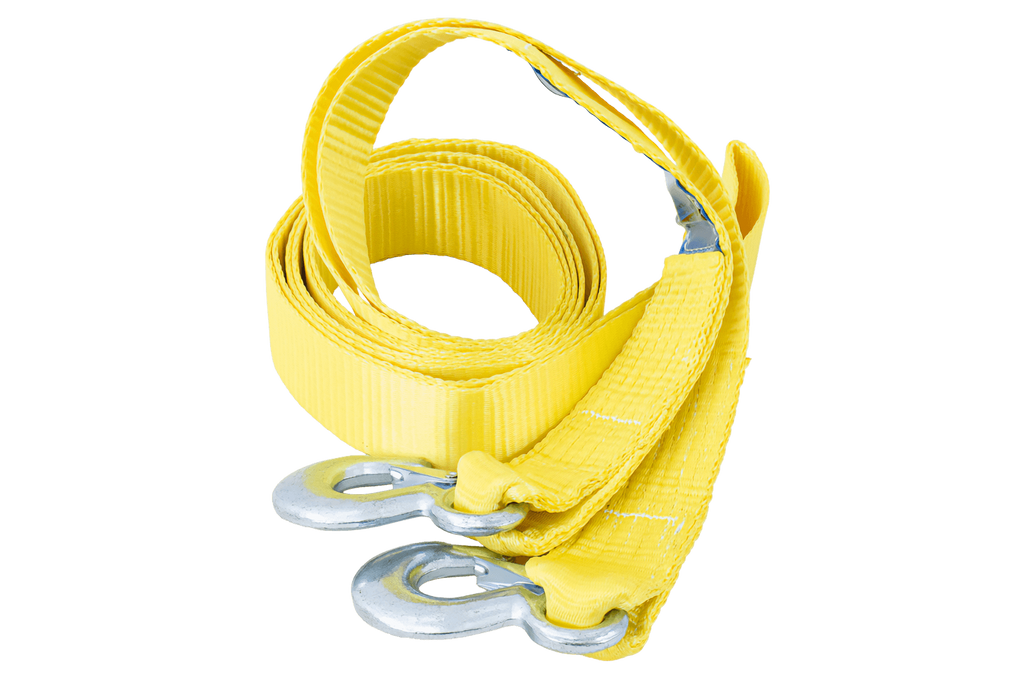 UNITRAILER sleepkabel met haken sleepband 4,5 m/50 mm/5 ton geel