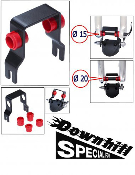 Adaptateur de descente pour vélos avec axes traversants de 12 mm, 15 mm et 20 mm