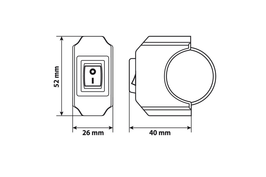 Interrupteur étanche pour volant LAMP 90462 pour commander des appareils électriques 12 V 6 A max.