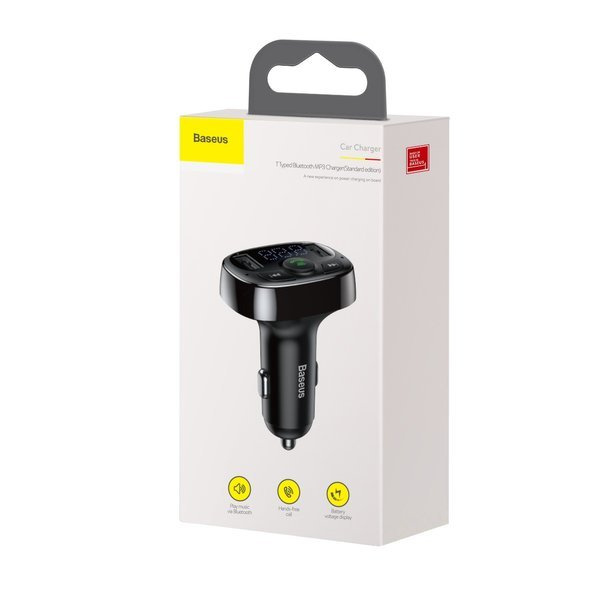 Transmiter BASEUS T typed FM bluetooth 4.2 MP3 + ładowarka samochodowa 2x USB 3.4A