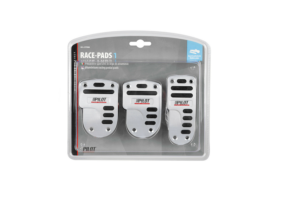 Couvre-pédales en aluminium LAMPA RACE 1 PILOT avec revêtement en caoutchouc antidérapant