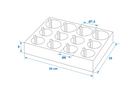 ProPlus 761472 Porte-gobelets et verres pour camping-car, mousse rigide, peut contenir 12 gobelets