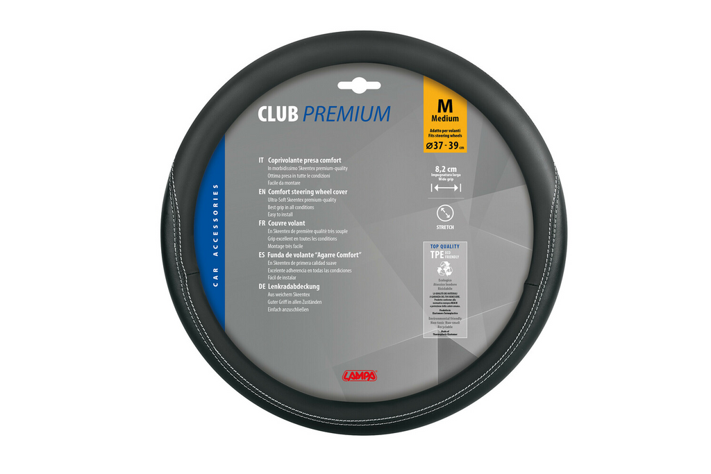 Pokrowiec na kierownicę LAMPA CLUB 37-39cm czarny