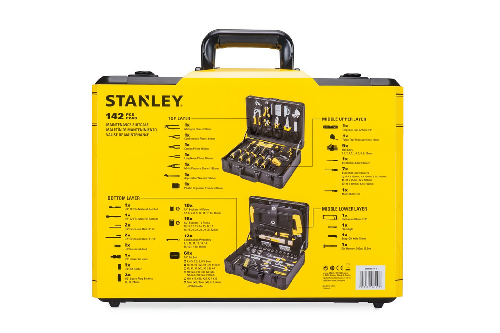 Kit d'entretien STANLEY STMT98109-1, coffret à outils, 142 pièces