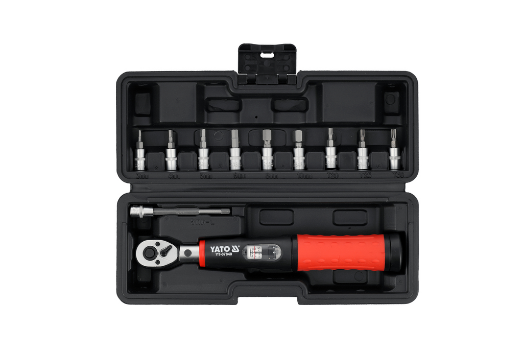 Jeu de clés dynamométriques YATO 1/4" 5–25 Nm, 11 pièces