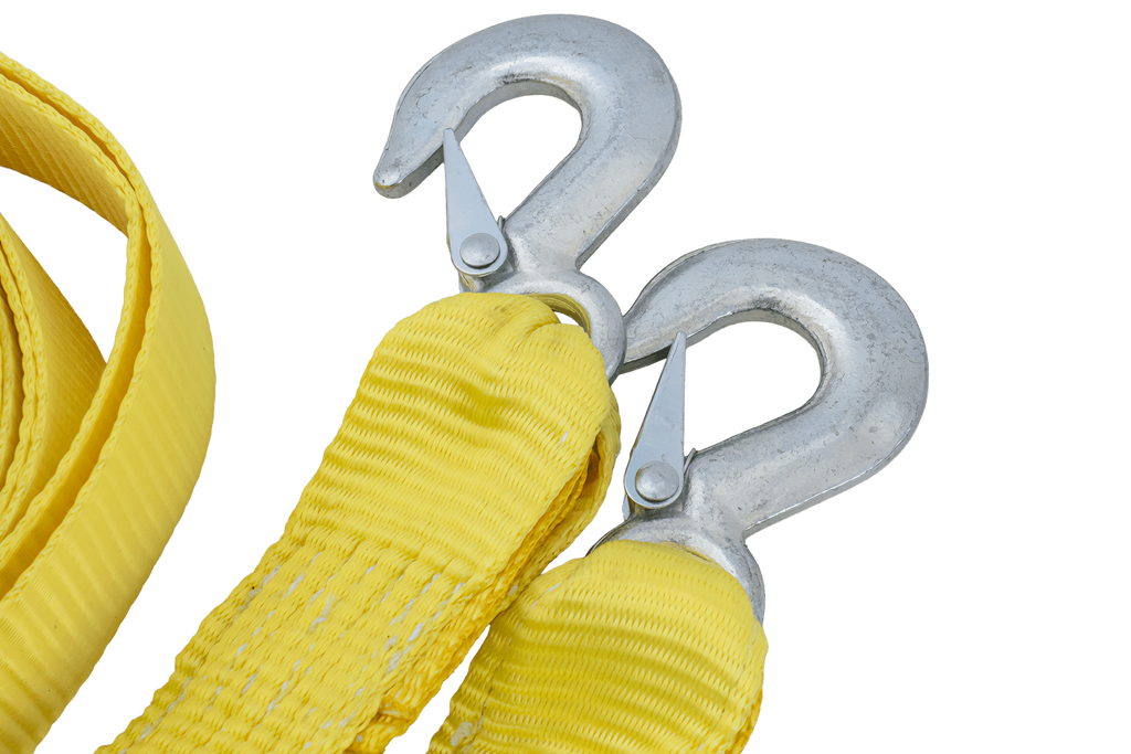 Corde de remorquage UNITRAILER avec crochets, sangle de remorquage 3 m/50 mm/3 t jaune