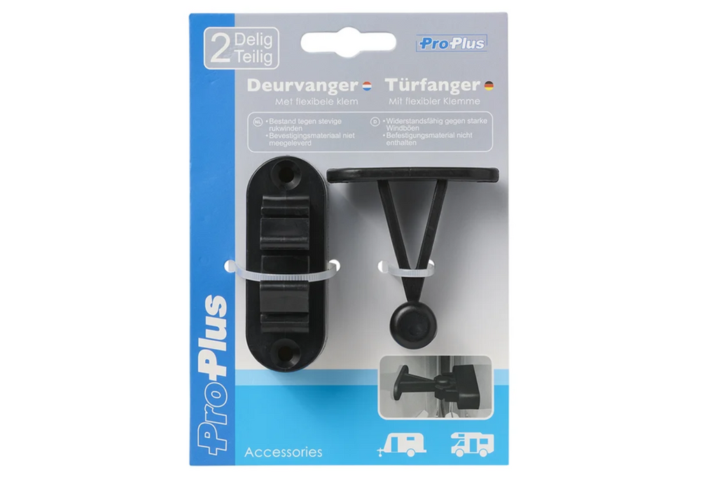 Loquet de porte de caravane ou de camping-car ProPlus 362622V02BK, poignée à ressort noire pour maintenir la porte