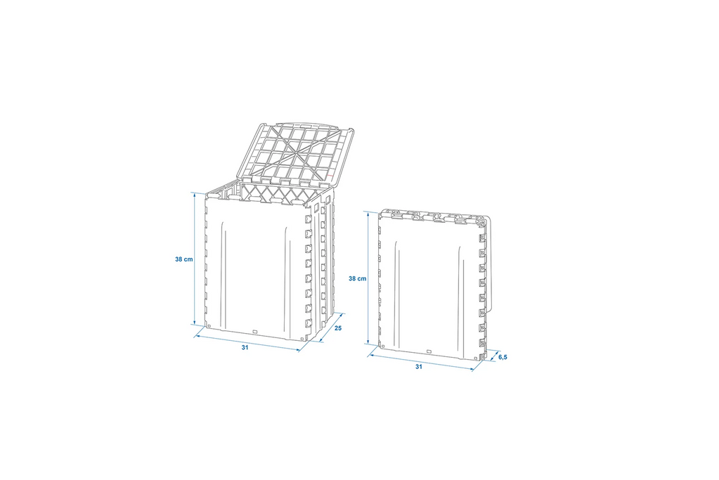 ProPlus 370408 opvouwbare afvalbak voor op de camping, inhoud 30 liter