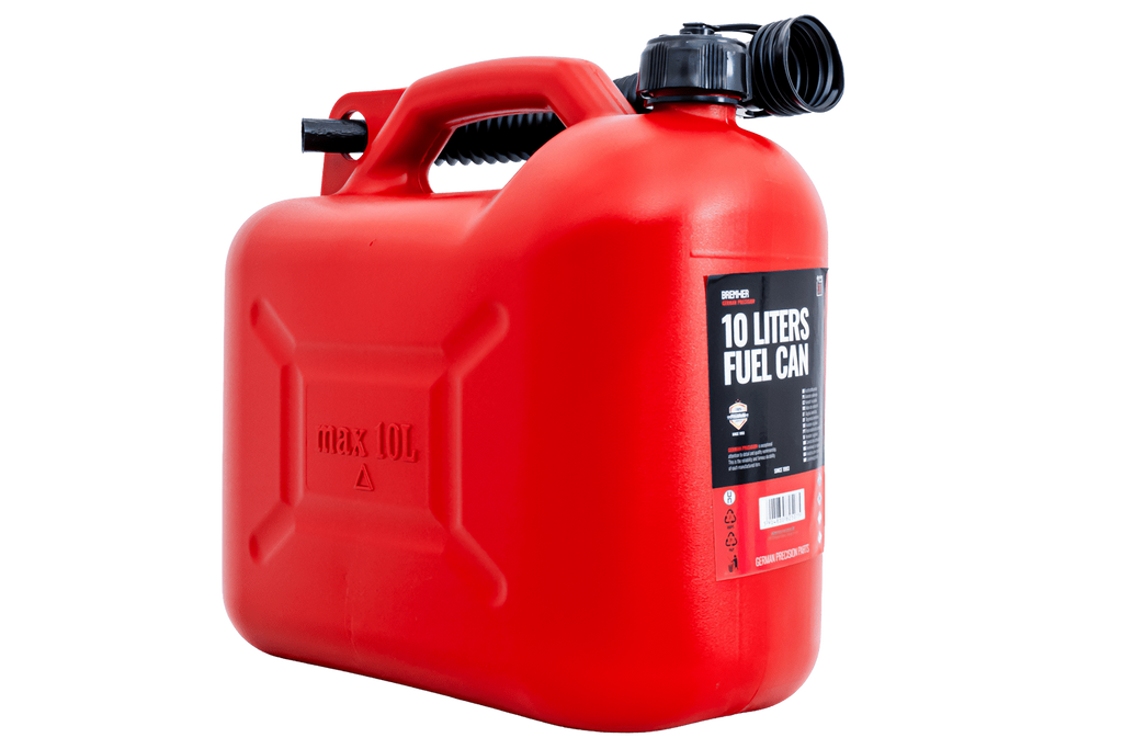 Bidon en plastique HERMON de 10 L avec entonnoir, rouge