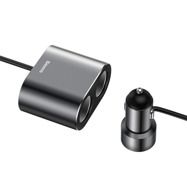 Chargeur de voiture haute efficacité BASEUS 2 ports USB + 2 prises allume-cigare 80 W