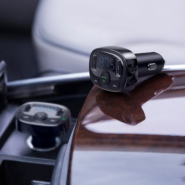 Émetteur FM BASEUS type T, Bluetooth 4.2, lecteur MP3 + chargeur de voiture, 2 ports USB 3,4 A