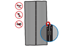 Moustiquaire magnétique pour portes ProPlus, maille de protection (2x) 210x50cm