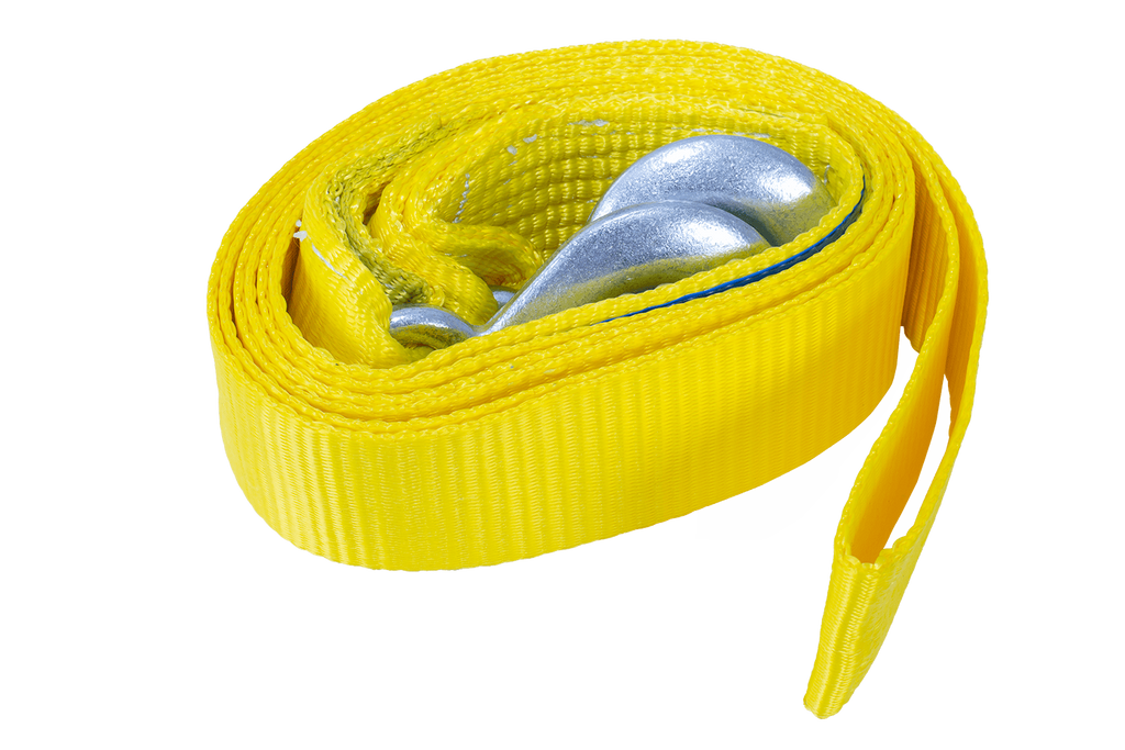 UNITRAILER sleepkabel met haken sleepband 3m/50mm/3t geel