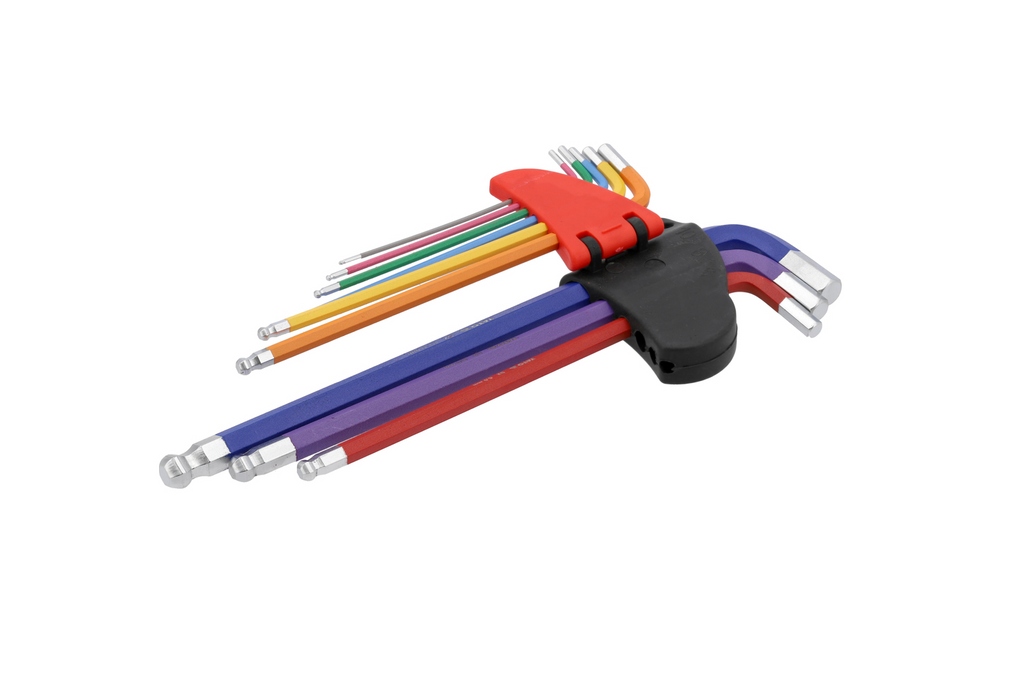 Jeu de neuf clés Allen YATO YT-05635, tête sphérique, 1,5-10 mm