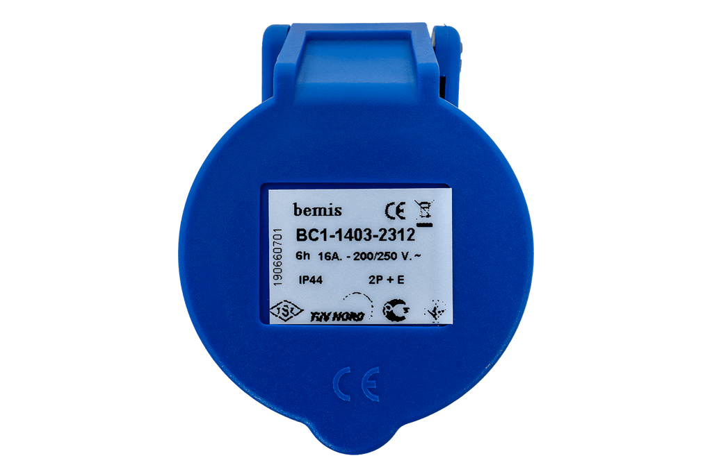 MANTES 2P+Z stopcontact, draagbaar stopcontact 16A 230V met klep