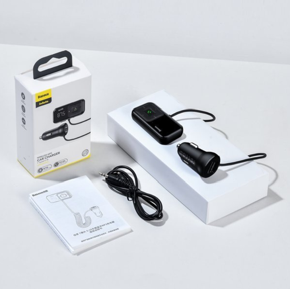 Émetteur FM BASEUS T type S-16 Bluetooth 5.0 MP3 + chargeur de voiture 2 ports USB