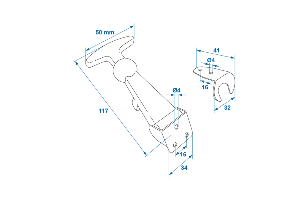 Rubberen haak met haak ProPlus 342121 lengte 12 cm