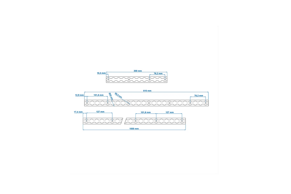 Rail de chargement ProPlus 342176 pour fret aérien, rail de chargement en aluminium, 100 cm