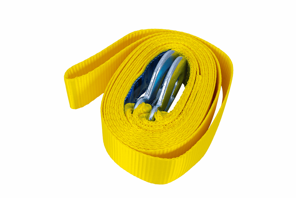 Corde de remorquage UNITRAILER avec crochets, sangle de remorquage 5 m/50 mm/4 t jaune