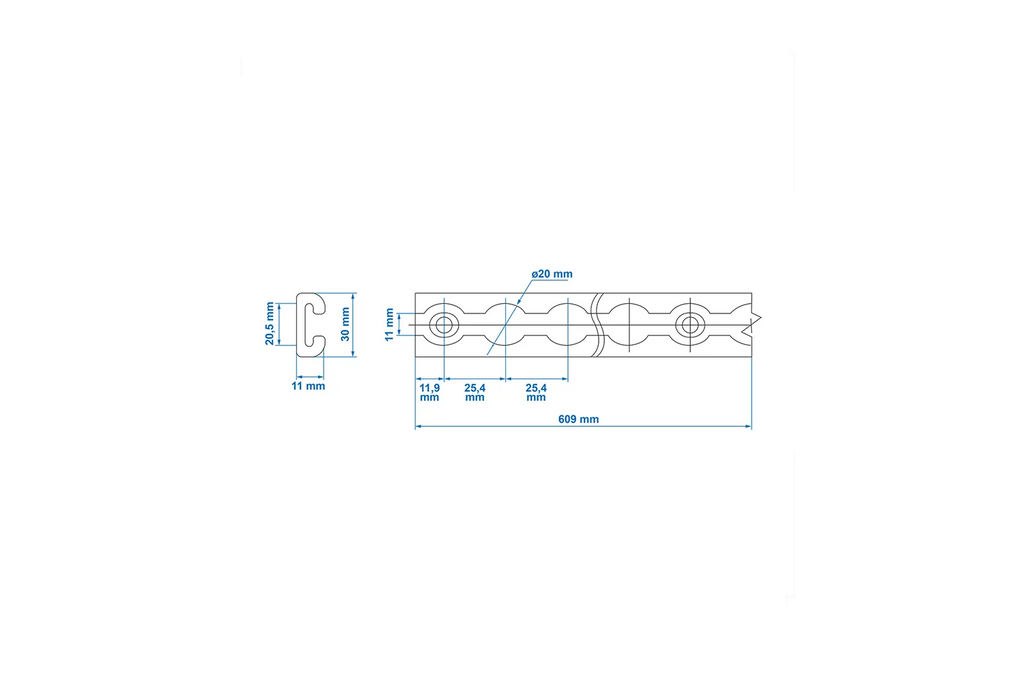 Rail de chargement ProPlus 342174 pour avion, rail de chargement en aluminium, 60 cm