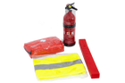 Kit de voiture HERMON : trousse de premiers secours, extincteur, triangle de signalisation, gilet pare-balles