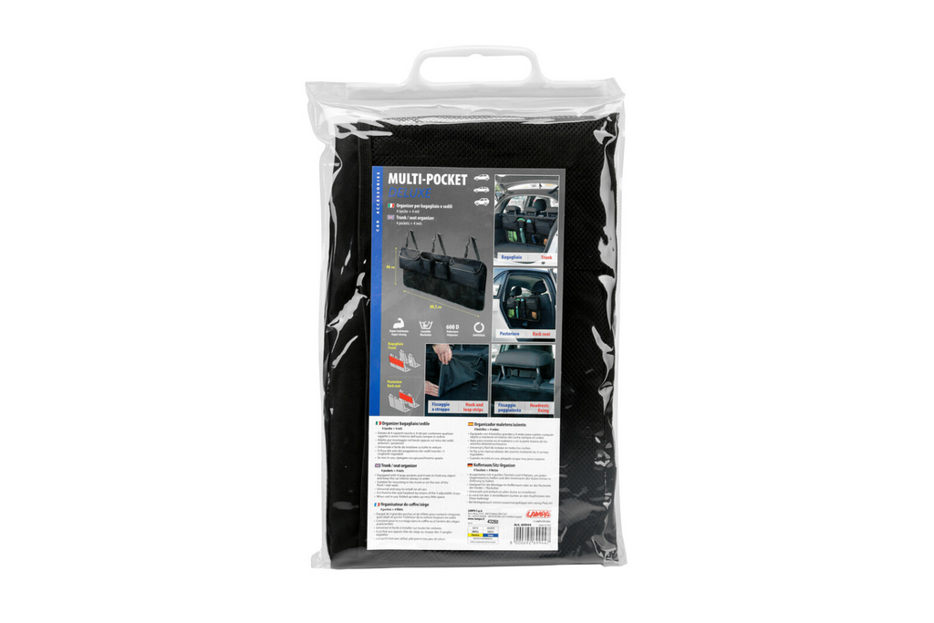 Organisateur de voiture LAMP Multi-Pocket DeLuxe pour coffre et dossier de siège 88x46cm