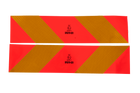 Autocollants, autocollants réfléchissants, HERMON court, plaques de marquage pour véhicules lourds, 565 x 132 mm, gauche + droite