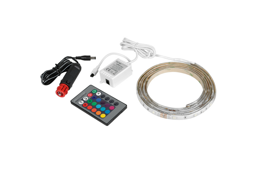 Bande LED RGB avec ruban adhésif, lampe 12/24 V, 200 cm