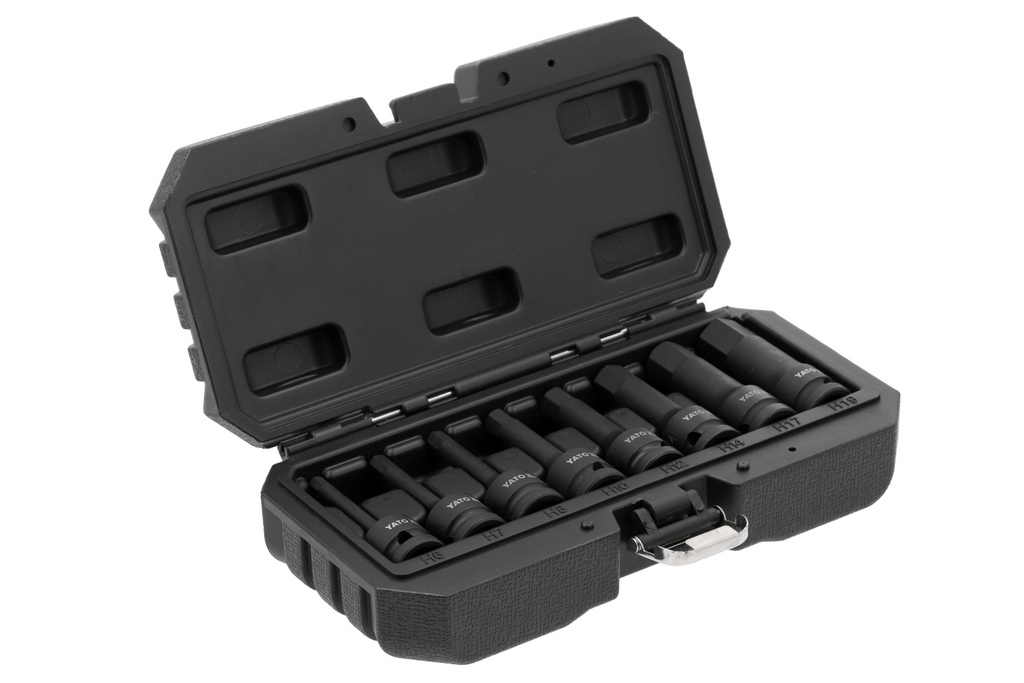 YATO YT-1066 zeskantige slagmoersleuteldoppen 6-19 mm, 8 stuks.
