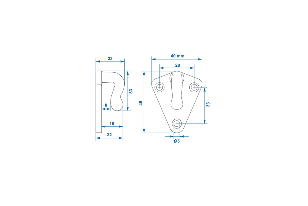 Crochet latéral ProPlus 342151 pour la fixation de la bâche et des sangles de remorque