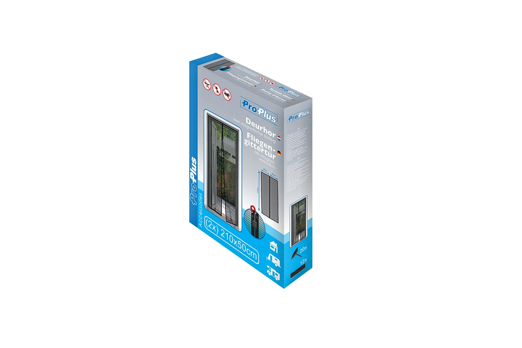 Moustiquaire magnétique pour portes ProPlus, maille de protection (2x) 210x50cm