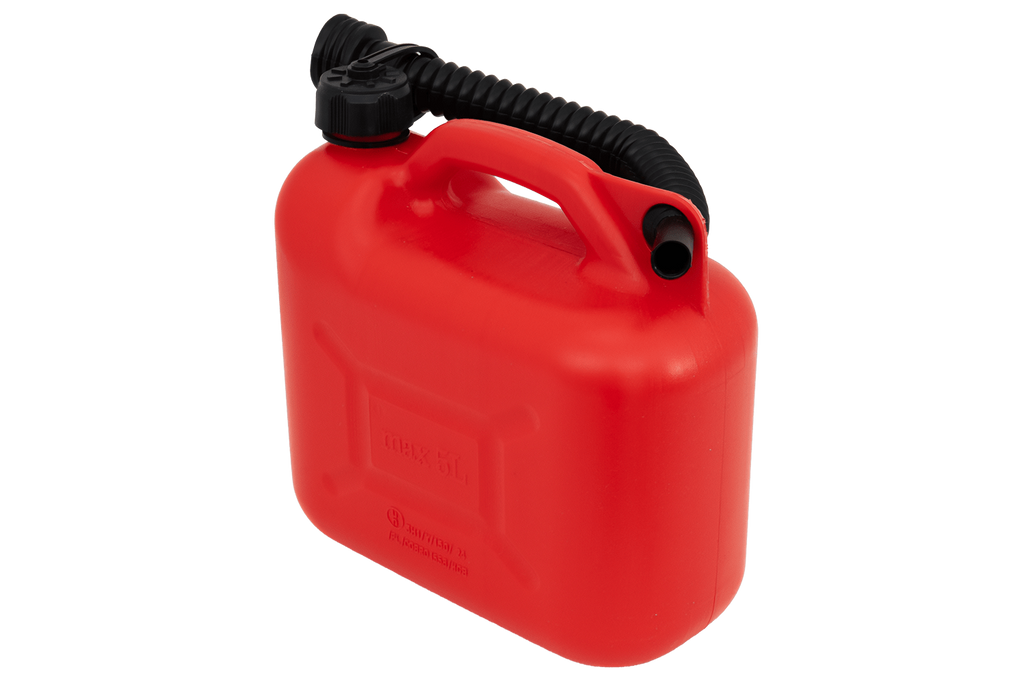 Bidon en plastique HERMON de 5 L avec entonnoir, rouge