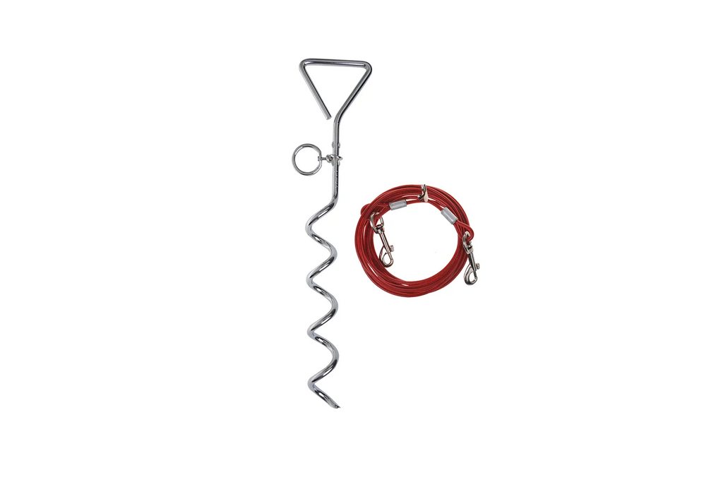Poteau d'attache pour chien ProPlus 361857 avec câble en acier de 4,5 m