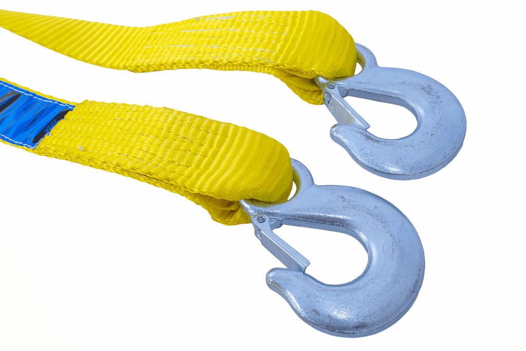 Corde de remorquage UNITRAILER avec crochets, sangle de remorquage 5 m/50 mm/7,5 t jaune