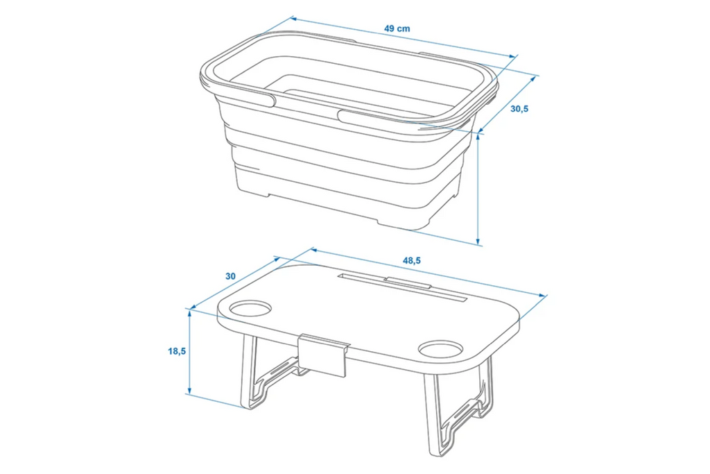 Panier de pique-nique pliable ProPlus 370315 avec couvercle et fonction table, 20 L