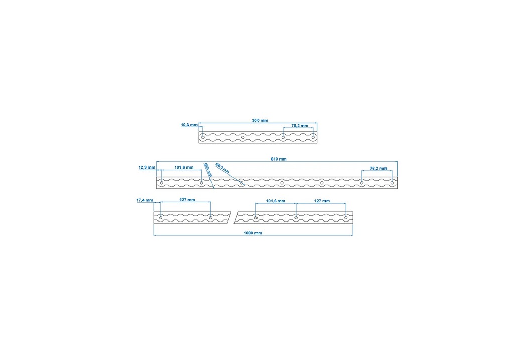 Rail de chargement ProPlus 342174 pour avion, rail de chargement en aluminium, 60 cm