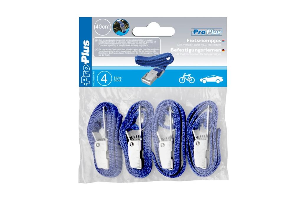 Lot de quatre sangles de fixation pour vélo ProPlus 330285, longueur 30 cm