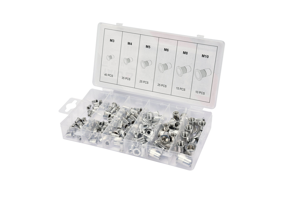 YATO YT-36460 aluminium klinkmoerenset, maat M3-M10, 150 stuks