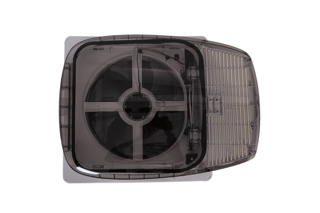 Ventilateur de toit automatique PUNDMANN PLUS pour camping-car avec éclairage et store enrouleur 400×400 mm