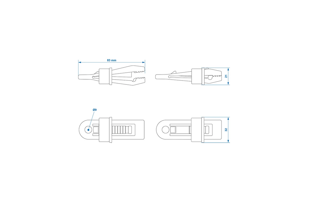 Ensemble de quatre clips de fixation pour bâche ProPlus 361738