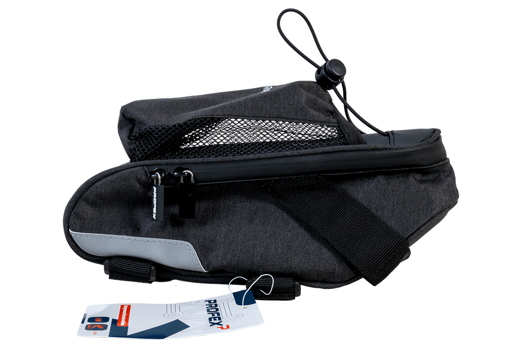 PROFEX 82318 Lange Zwarte Lux Fietszadeltas met Flesvak